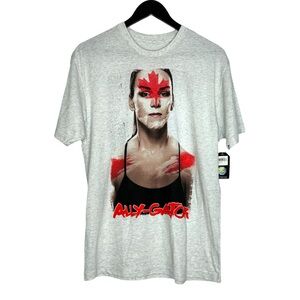NWT UFC Ally-Gator Alexis Davis Graphic Tee White Size Large Deadstock MMA Fight